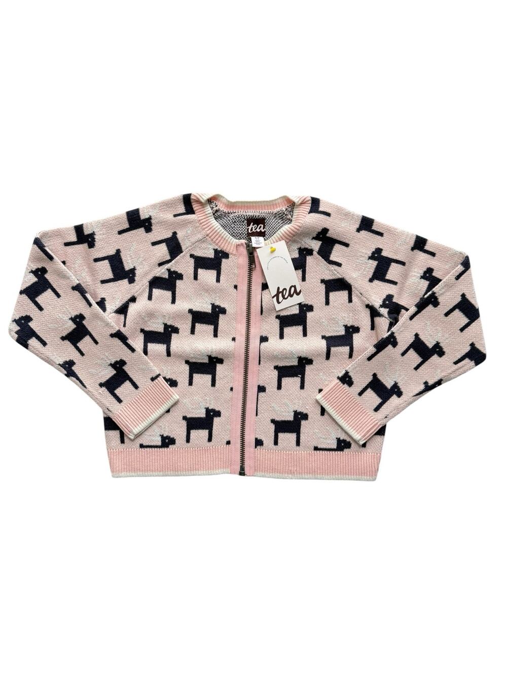 NWT Tea Collection Sweden Reindeer Zip Cardigan Size 4-5